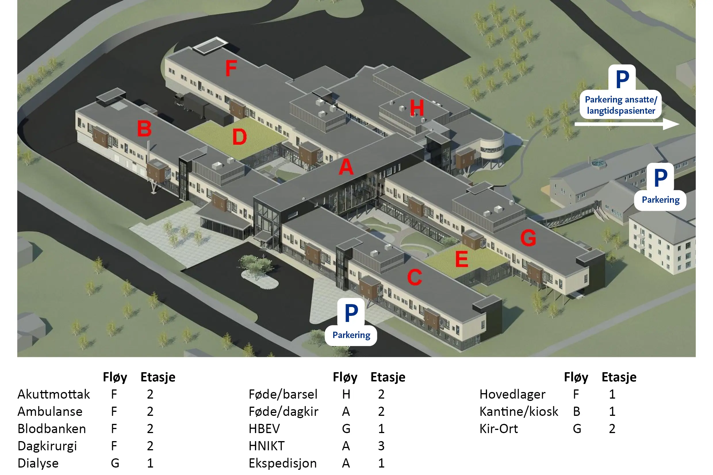 Kart over bygninger og vei