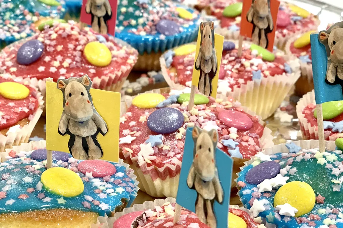 Muffins med bilde av hippo