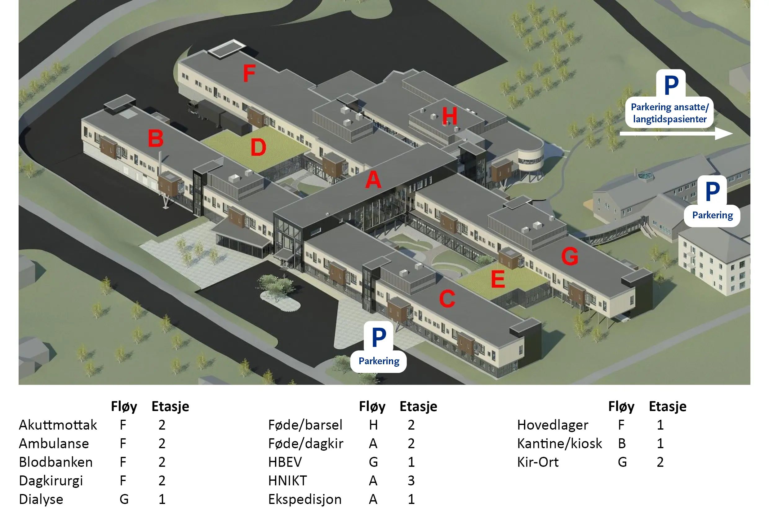 Kart over bygninger og vei