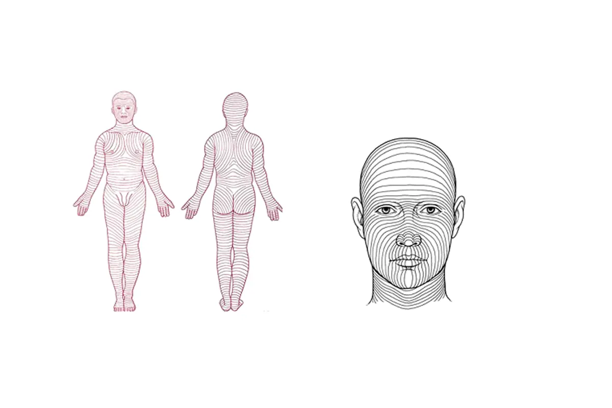 En gruppe mennesker i forskjellige positurer
